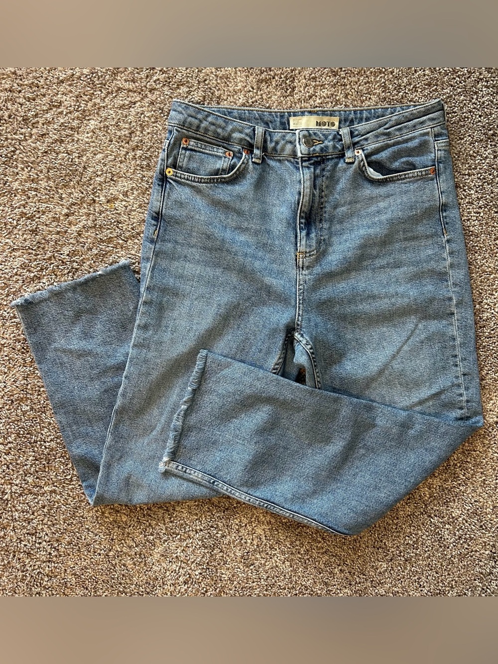 Topshop Light Blue Straight Leg Jeans